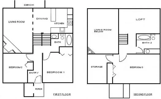 Floor Plans 2 and 3 Bedroom Condos at Jiminy Peak