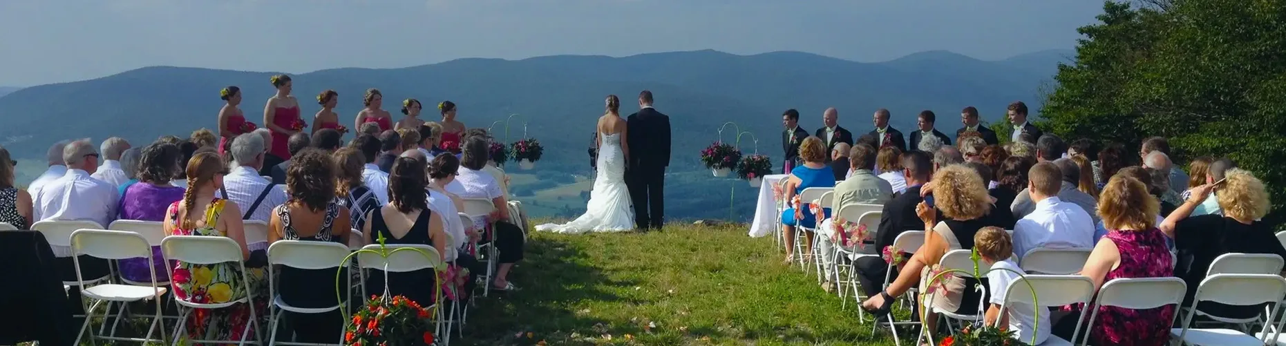 Wedding ceremony at top of Jiminy Peak